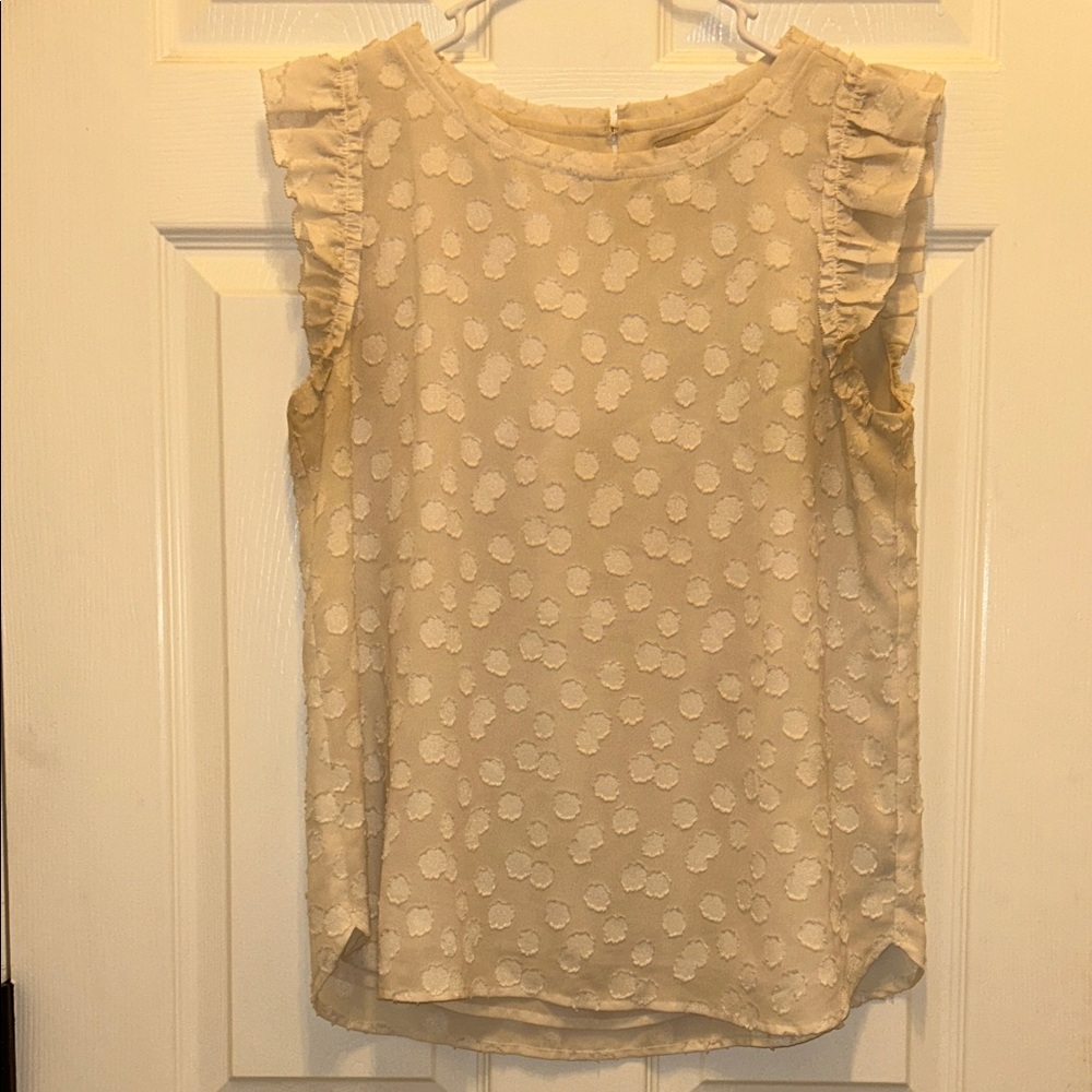 LOFT Cream Burnout Sleeveless Top